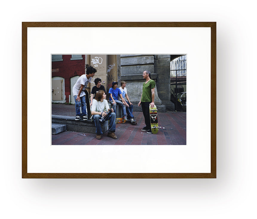 NINETY-SIX DREAMS, TWO THOUSAND MEMORIES<br />Greg Hunt<br />Jason Dill talking to kids at Brooklyn Banks, NYC, 2006