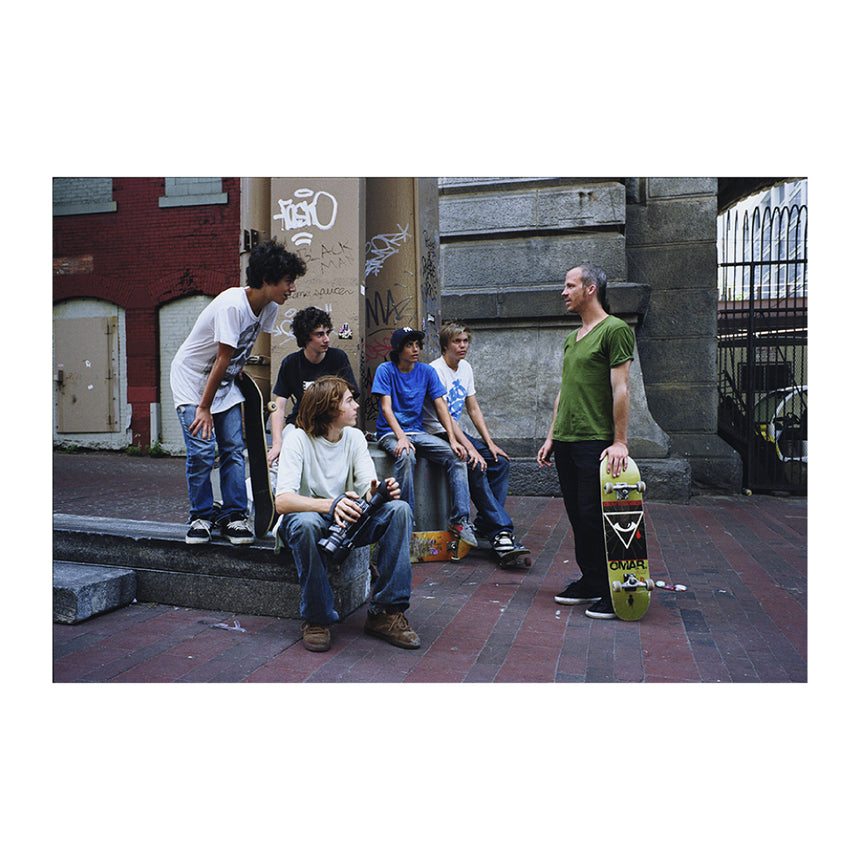 NINETY-SIX DREAMS, TWO THOUSAND MEMORIES<br />Greg Hunt<br />Jason Dill talking to kids at Brooklyn Banks, NYC, 2006