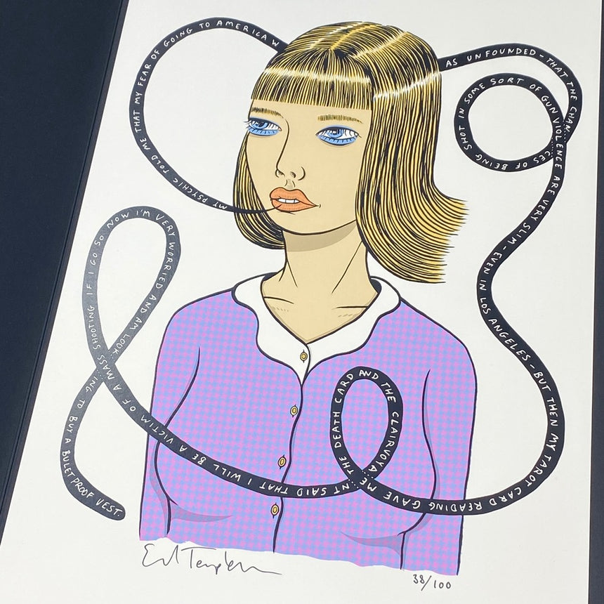 STRAY THOUGHTS GIRLS<br />Silkscreen Print<br />< My Psychic ><br />Ed Templeton