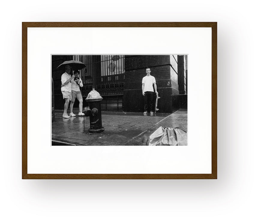 NINETY-SIX DREAMS, TWO THOUSAND MEMORIES<br />Greg Hunt<br />Jason Dill standing in the rain, NYC, 2005